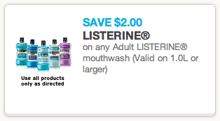 $2 Off Listerine Mouthwash Becentsable