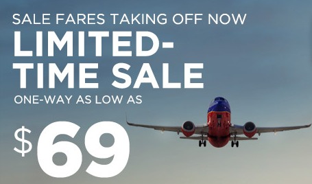 southwest airlines deals $69