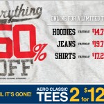 Aeropostale: 50% off + 5% Cash Back