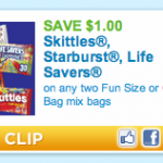 $1 off Skittles, Starburst or Life Savers