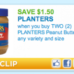 Planters Peanut Butter: $1.50 off Coupon