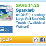 $1.25 off Sparkle Paper Towels