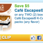 Cafe Escapes K-Cup Packs – $5 off 2 Coupon