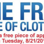 Sears Outlet: One Free Piece of Apparel (8/21 Only)