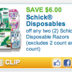 High Value Coupon: $6 off Schick Razors