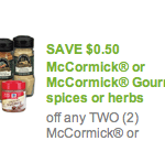 $.50 off McCormick