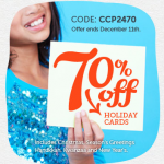 Holiday Cards: 70% Off + FREE Postage