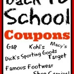 Back To School Printable Coupons