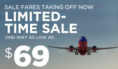 southwest airlines sale $69 flights
