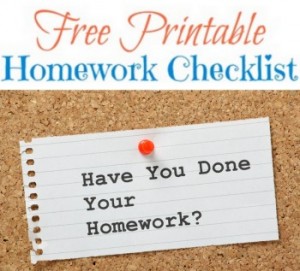 homework problems checklist